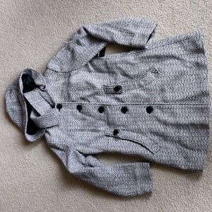 Liz Claiborne Black and Grey Thick Knit Outwear Jacket with Hoodie NWT